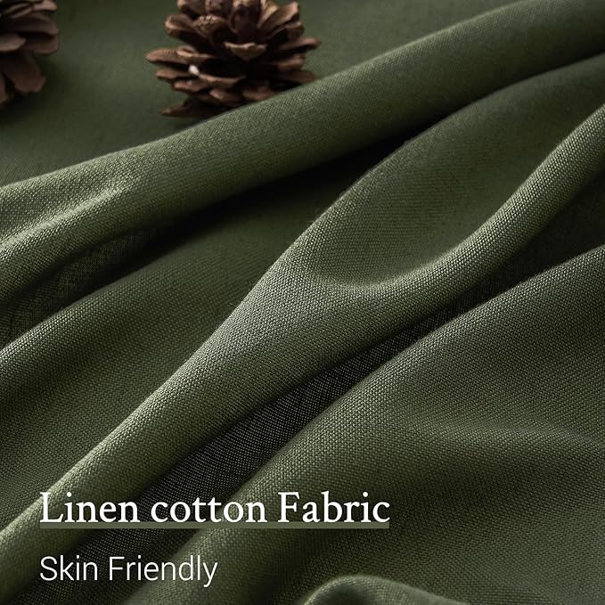 Topfinel Olive Green Pinch Pleated Curtains 105 Inch Length 2 Panels - Image 3