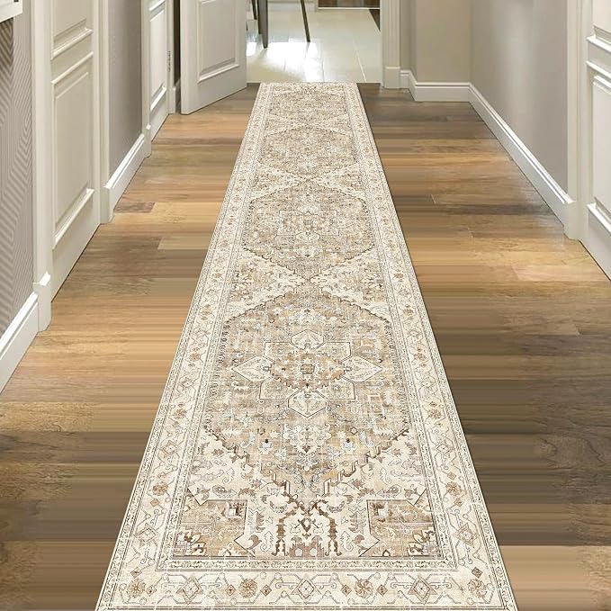 Yamaziot Washable Runner Rug, 2x10 Non-Slip Boho Hallway Kitchen Rug | Stain - Image 8