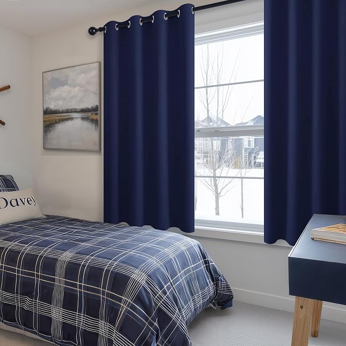 Blackout Curtains for Bedroom, 52 x 54 Inch, 2 Panels | Thermal Insulated & - Image 6