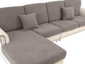 LA MEACK Couch Cushion Cover Chaise Lounge Cover Washable Separate Seat Chaise by LA+MEACK