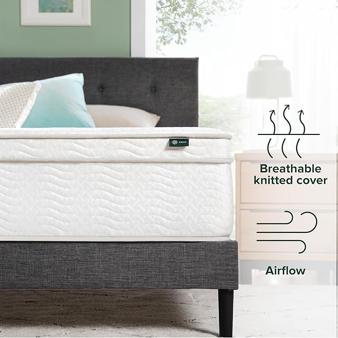 ZINUS 12 Inch Foam and Spring Hybrid Mattress [New Version], Twin, Fiberglass Free, Medium Firmness, Durable Support, Certified Safe Foams & Fabric, Mattress in A Box