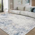 8x10 Washable Area Rugs for Living Room, Dining Room- Blue Beige | Modern by Srugn