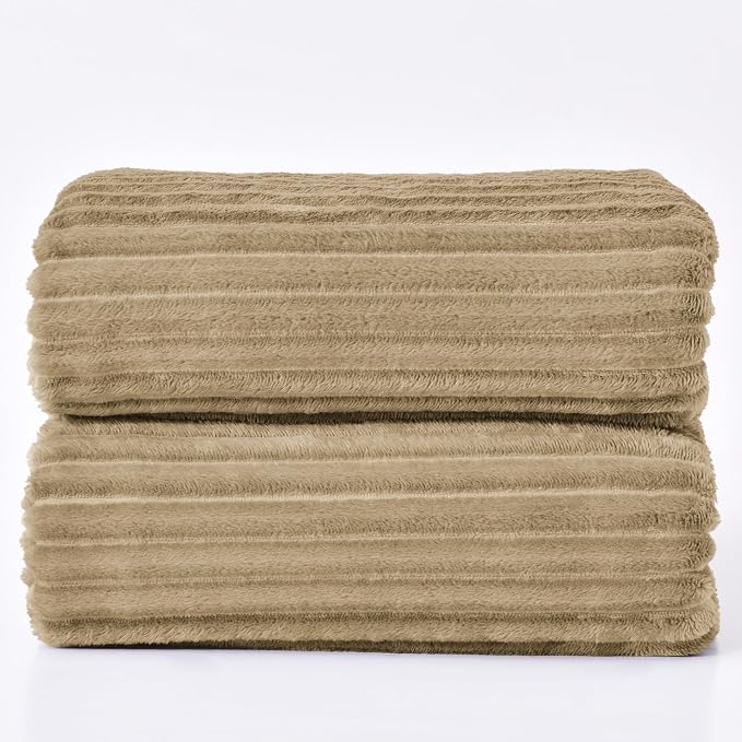 BEDELITE 3D Ribbed Jacquard Brown Blankets Queen Size - Image 9