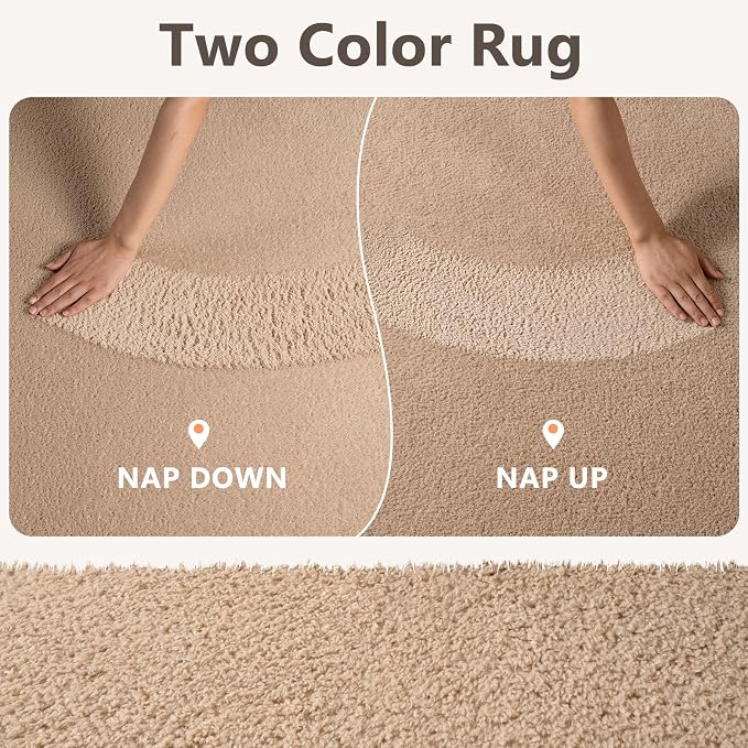 2x3 Beige Solid Area Rug Washable Non-Slip Soft - Image 9