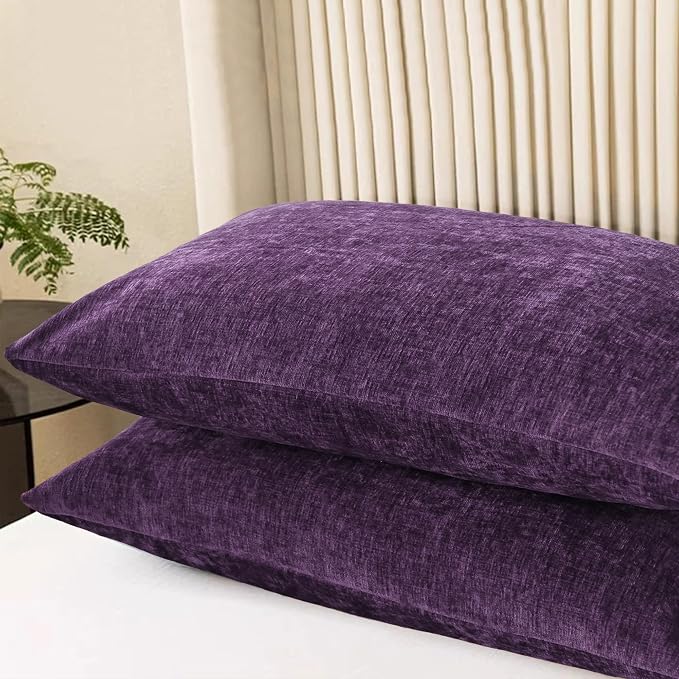 CaliTime Decorative Standard Throw Pillow Covers 26 X 20 Inches Plum Purple | - Image 3