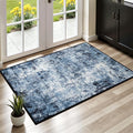 Rugflix 2x4 Entrance Rugs, Washable Navy Blue Dark Entry Small Rug | Machine by RugflixAreaRugs