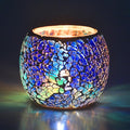 Scented Candle Holder Mosaic Glass Tea Light Holder,Handmade Romantic Glass Tealight Candle Holder for Aromatherapy,Party Décor(NO Candles),Also Used as Vase,Pen Holder,Potted Plants Bowl (Blue)