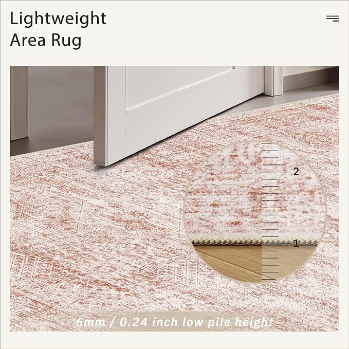 Soalmost Washable Area Rug 8x10 Large Soft Pink Rugs - Image 6