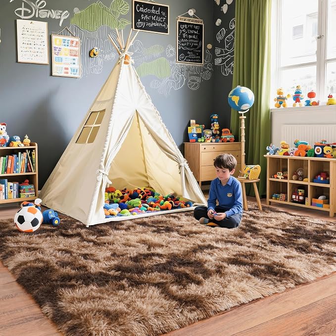 Pionblank 8x10 Rug for Living Room, Fluffy Large Area Rug - Image 6