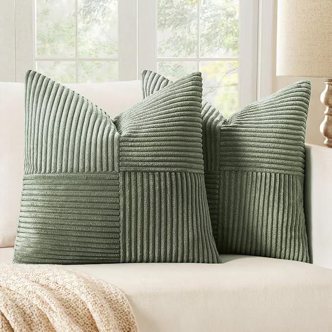 MIULEE Light Olive Green Decorative Throw Pillow Covers by MIULEE