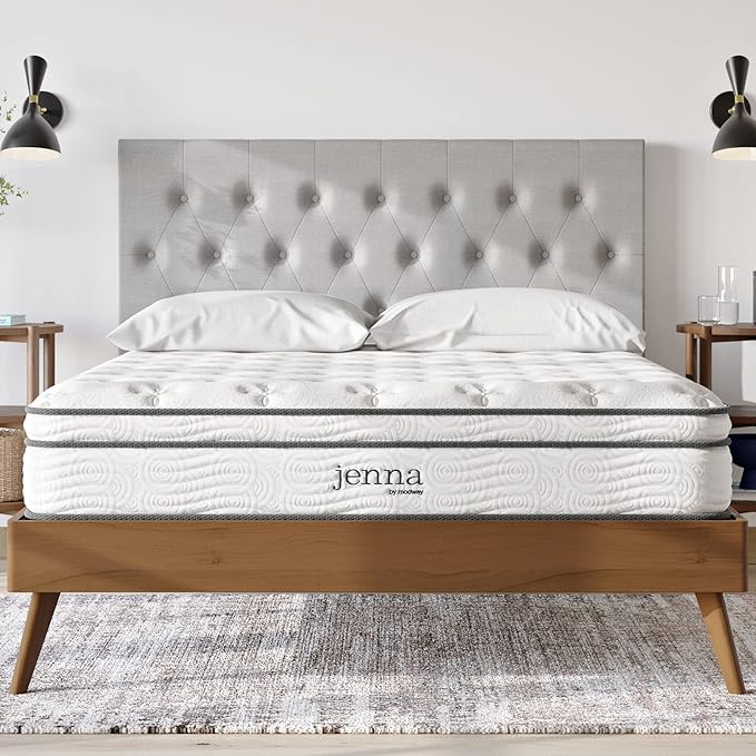 Modway Jenna 10” Innerspring and Memory Foam Queen Mattress With Individually Encased Coils