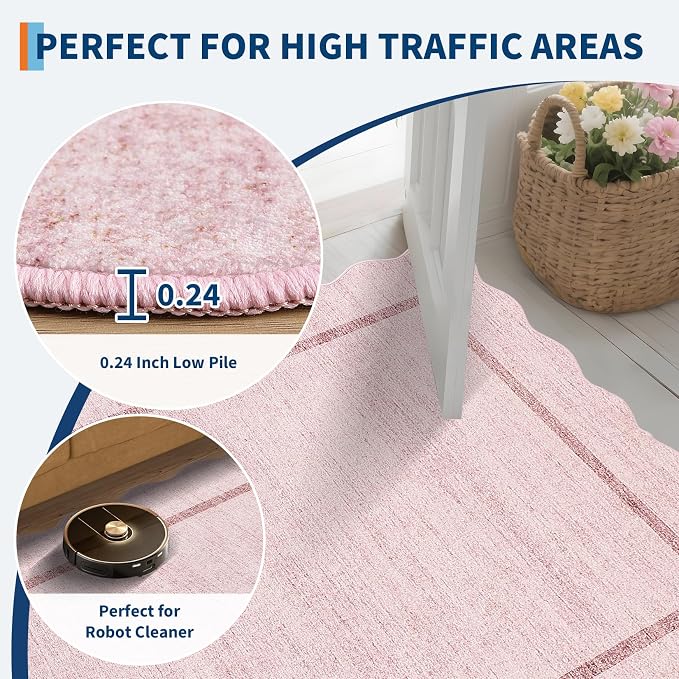 GarveeHome Scalloped Washable Runner Rug 2x6 Non Slip Kitchen Rug - Image 6
