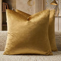 GIGIZAZA Golden Throw Pillow Covers 24x24 Decorative Velvet Cushion Covers Pack by GIGIZAZAFocusingonhomedecoration