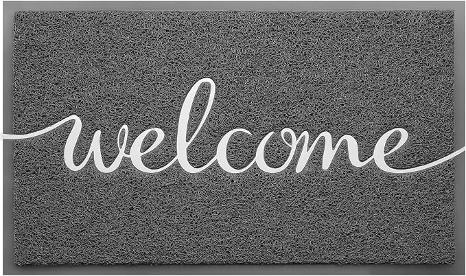 Grey Door Mat Welcome Mats Outdoor Indoor Doormat by CozyBounty