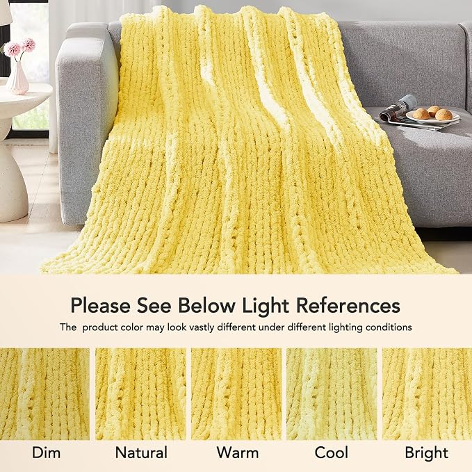 L'AGRATY Chunky Knit Throw Blanket - Image 6