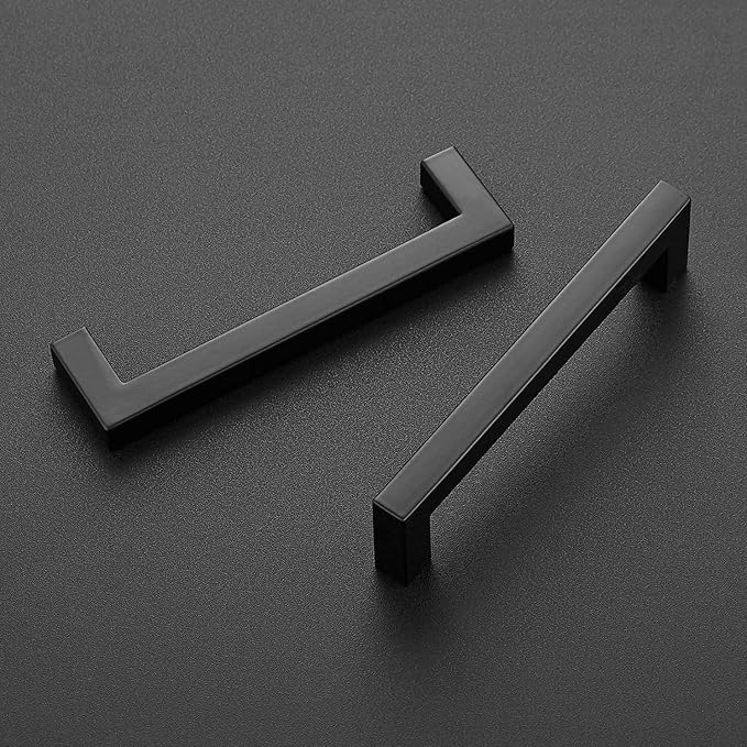 Ravinte 32 Pack 5 Inch Kitchen Square Cabinet Handles Matte Black Pulls Black Drawer Pulls Kitchen Cabinet Hardware Handles