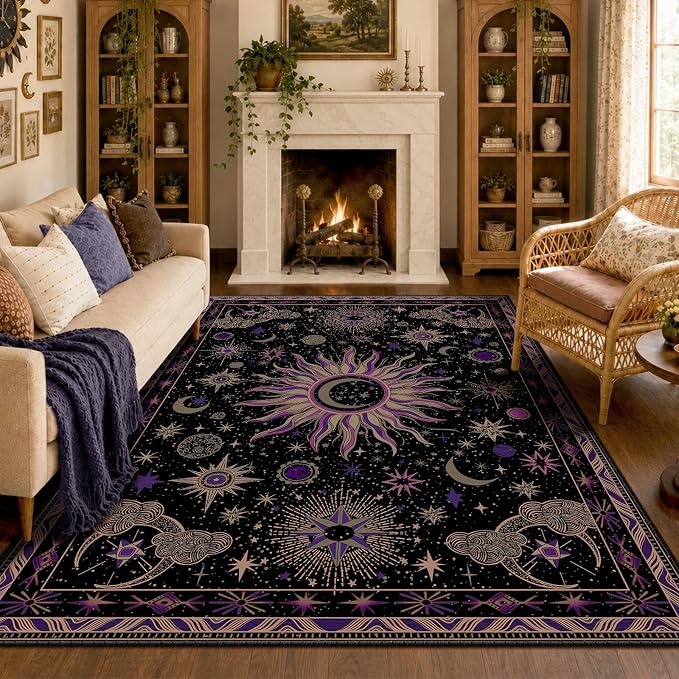 Vacuum-Friendly, 5x8 Washable Area Rug by meejou