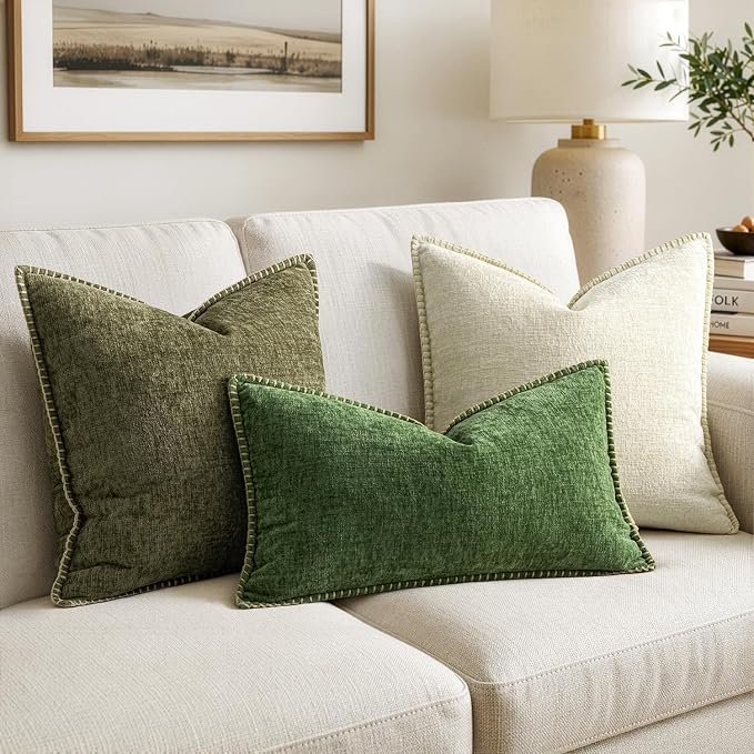 MIULEE Decorative Lumbar Throw Pillow Covers 12x20 Inch Forest Green 2 Pack | - Image 5