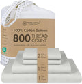 Threadmill Queen Sheet Set for Queen Mattresses | 800 Thread Count Jacquard Celine Light Grey | Better Than Egyptian Cotton | 4 Pc Bed Sheets | Elasticized Deep Pocket | 100% Cotton Queen Sheets