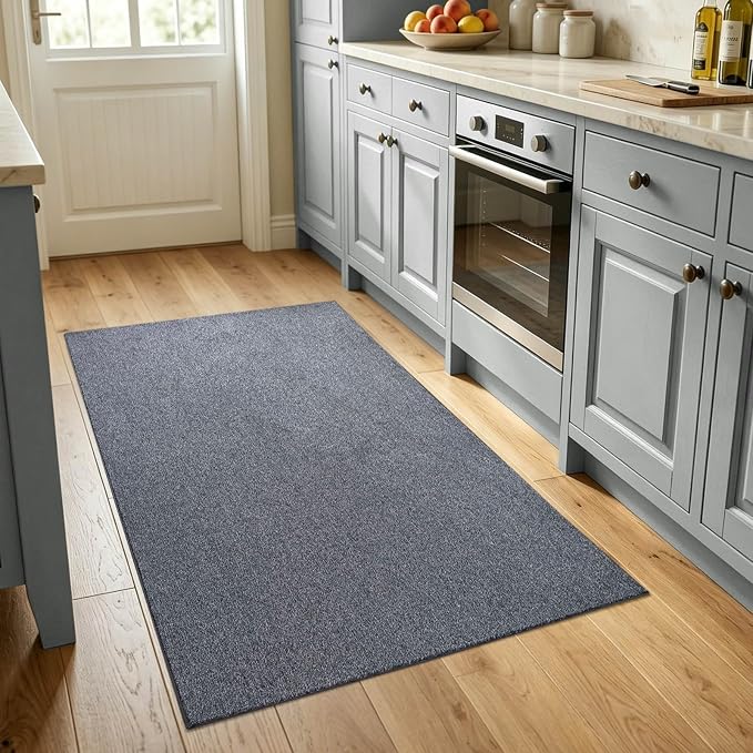 3x5 Grey Blue/White Area Rug Washable Non-Slip Soft - Image 2