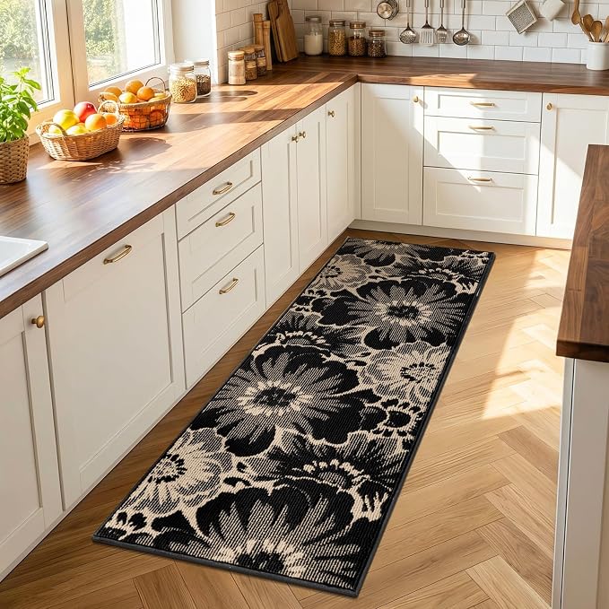 Findosom Hallway Runner Rug 2x6, Non Slip High-Low Textured Floral Washable - Image 7