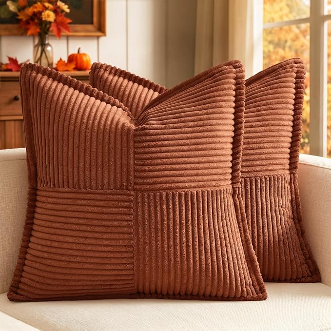 MIULEE Fall Rust Decorative Throw Pillow Covers by MIULEE