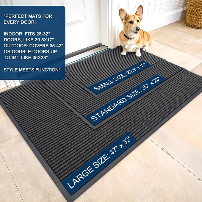 OLANLY Front Door Mat 33x21, Waterproof Heavy-Duty Indoor Outdoor Doormat | - Image 2
