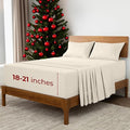 Mellanni Extra Deep Queen Sheets - 4 PC Iconic Collection Bedding - Hotel Luxury, Ultra Soft, Cooling Bed Sheets - Wrinkle, Fade, Stain Resistant (Queen, Golden Ivory)