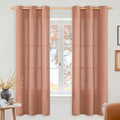 YoungsTex Terracotta Linen Curtains 63 Inch Length by YoungsTex