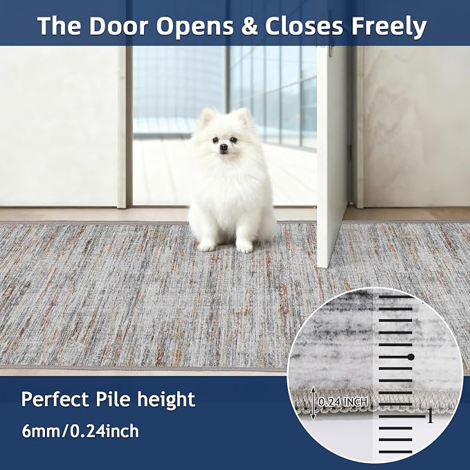 6x9 Area Rugs for Living Room, Non-Slip Modern Abstract Soft Large Washable Rug - Image 5