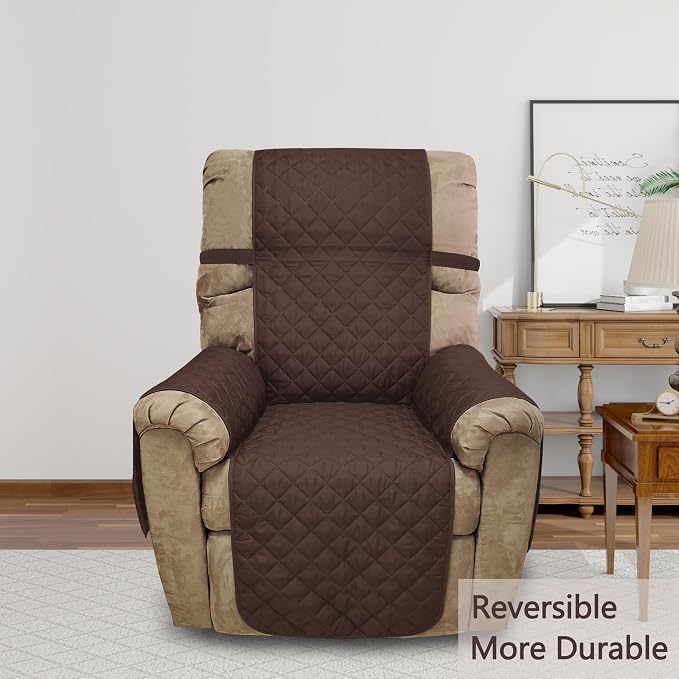 Reversible Chair Covers for Recliner Oversized, Chocolate | Recliner Oversized - Image 2
