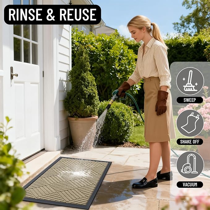 OLANLY Front Door Mat Outside Entrance 47x23, Waterproof Heavy-Duty Doormat | - Image 8