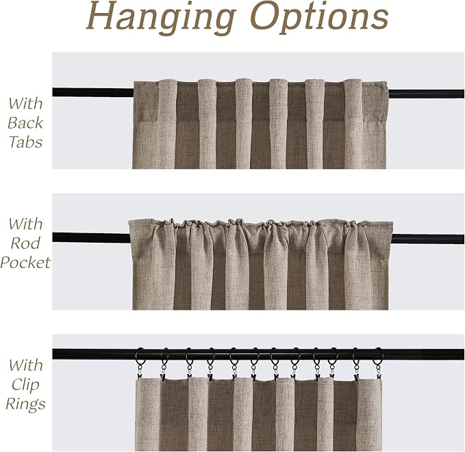 RYB HOME Linen Semi Sheer Curtains - Image 5