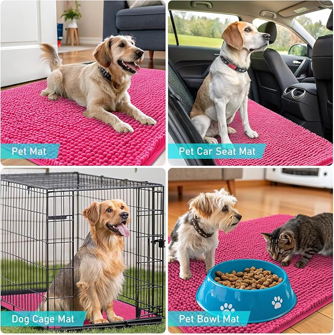 OLANLY Dog Door Mat for Muddy Paws 54x24, Super Absorbent Chenille Mud Mat | - Image 7