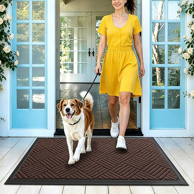 Front Door Mat, Heavy Duty Waterproof Doormat 29.5"x17", Stain Fade Resistant - Image 9