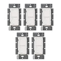 Lutron Caseta Original Smart Light Switch 5 Pack (Lutron Smart Hub Required), for Home, LED Lights, and Fans, 6 Amp, Single-Pole/3-Way, Neutral Required, PD-6ANS-WH, White