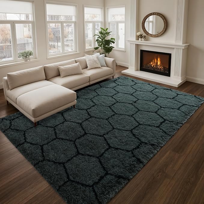 Noahas 4x6 Dark Grey Fluffy Soft Area Rug Non-Slip - Image 2
