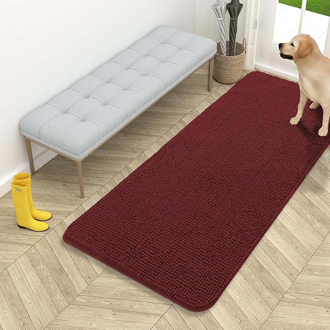 OLANLY Dog Door Mat for Muddy Paws 54x24, Super Absorbent Chenille Mud Mat | by OLANLY