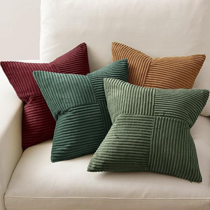 MIULEE Boho Christmas Green Decorative Throw Pillow Covers 18x18 Set of 4 - Image 4