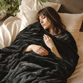 Bedsure GentleSoft Fleece Blankets Queen Size Black - Bed Blanket Soft Lightweight Plush Fuzzy Cozy Luxury Microfiber, 90x90 inches