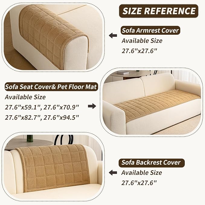 Couch Covers for Dogs Washable, 27.6"x59.1" Non Slip Couch Covers for Loveseat - Image 3