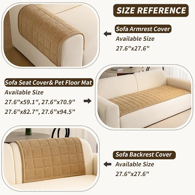 Couch Covers for Dogs Washable, Non Slip Couch Covers for Loveseat Sofa Pet - Image 3