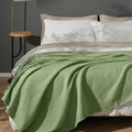 PHF 100% Cotton Waffle Weave Blanket Twin Size for Bed,Snag Proof Lightweight Breathable Moisture-Wicking for Couch,Great for Layering in Cold Weather,Machine Washable,Home Decor Gift-Loden Green