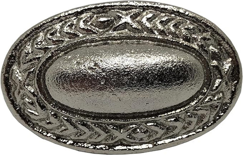 1.5"- Oval Dome Vine Style Handle in a Vintage Style Decor - use as Barn Door, Gate, Drawer and Cabinet Pull, Classic Iron Made Country Farmhouse pulls Silver color-BB512