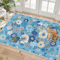 Floral Washable Rug for Entryway 2x3 Kitchen Mat | Ultra-Thin Soft, Non-Slip by WelcometoBabovid