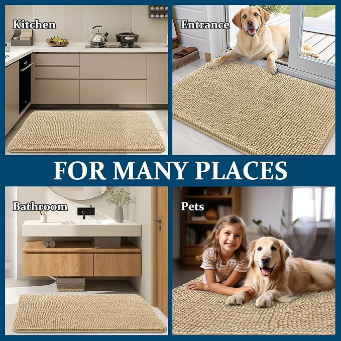 OLANLY Dog Door Mat for Muddy Paws 47x17, Super Absorbent Chenille Mud Mat | - Image 8