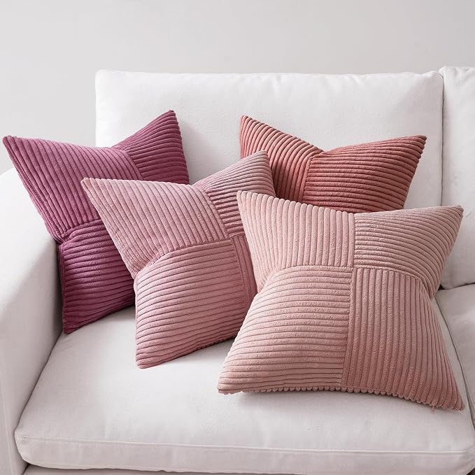 MIULEE Pink Spring Throw Pillow Covers 20x20 Inch Set of 4 Boho Farmhouse - Image 6
