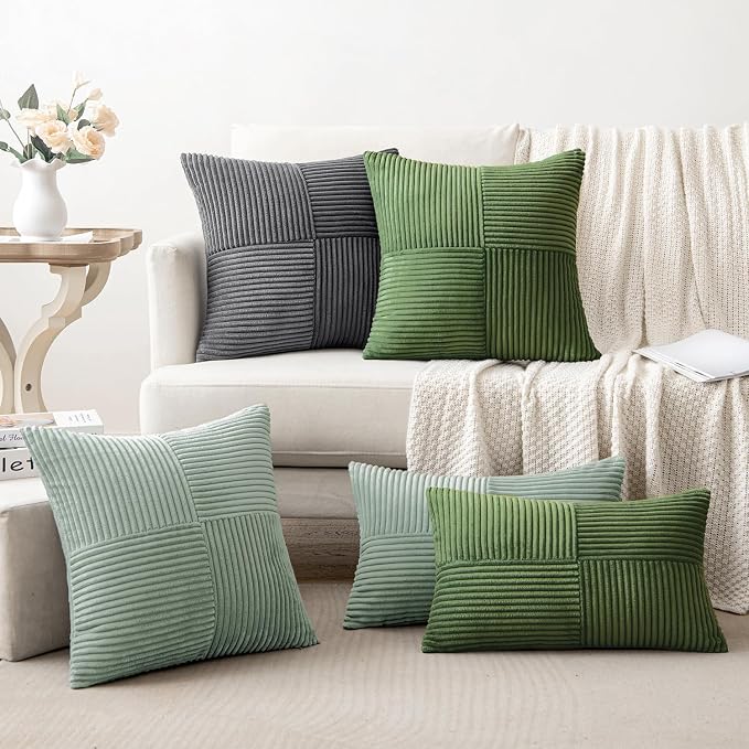 MIULEE Greyish Green Decorative Throw Pillow Covers - Image 5