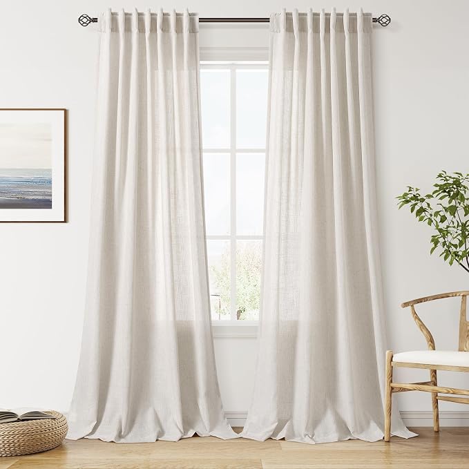 Pearl White Curtains 90 Inches Long by Nanspring