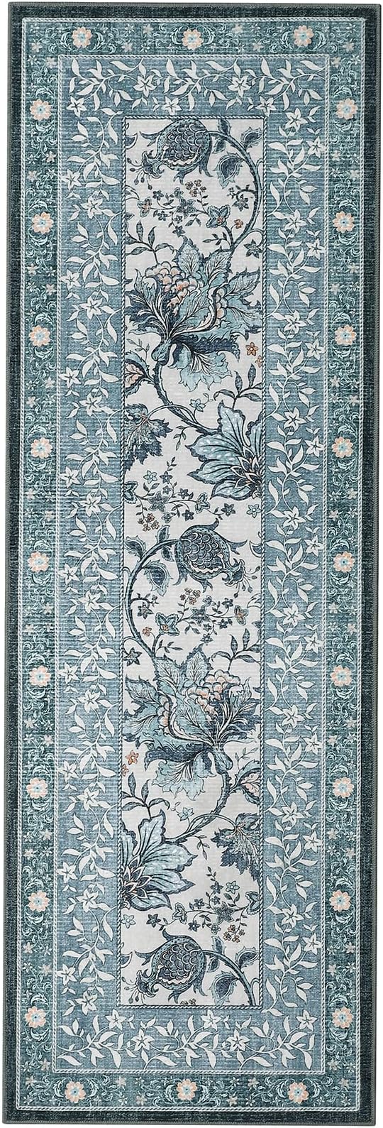 GarveeHome Provence Misty Blue 2x6 Washable Kitchen Runner Rugs Non Slip - Image 5